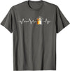 Bear Community Bear Brotherhood Gay Men Gifts Gay Bear Pride Heartbeat Paw Minimal Bear Flag T-Shirt - Asphalt Grey