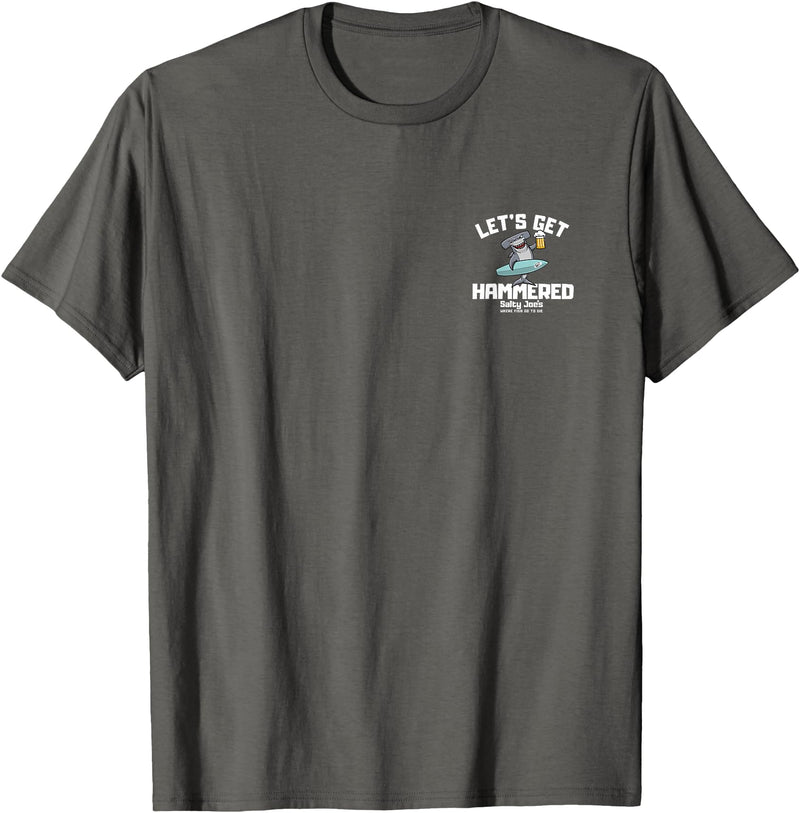 SALTY JOES Salty Joe's - Let's Get Hammered Lightweight, Graphic T-Shirt - Asphalt Grey
