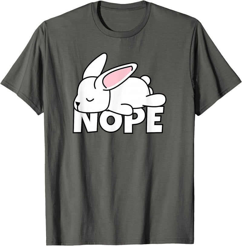 Lazy Rabbit Easter Bunny Not Today Nope T-Shirt in Asphalt Grey