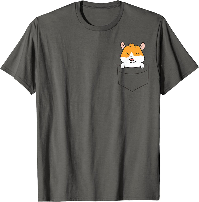 Cute Guinea Pig Tees And Gifts Guinea Pig In A Pocket Cute Pocket Guinea Pig T-Shirt - Asphalt Grey