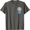 Cute Pocket Rabbit Lovers Bunny Mom T-Shirt in Asphalt Grey
