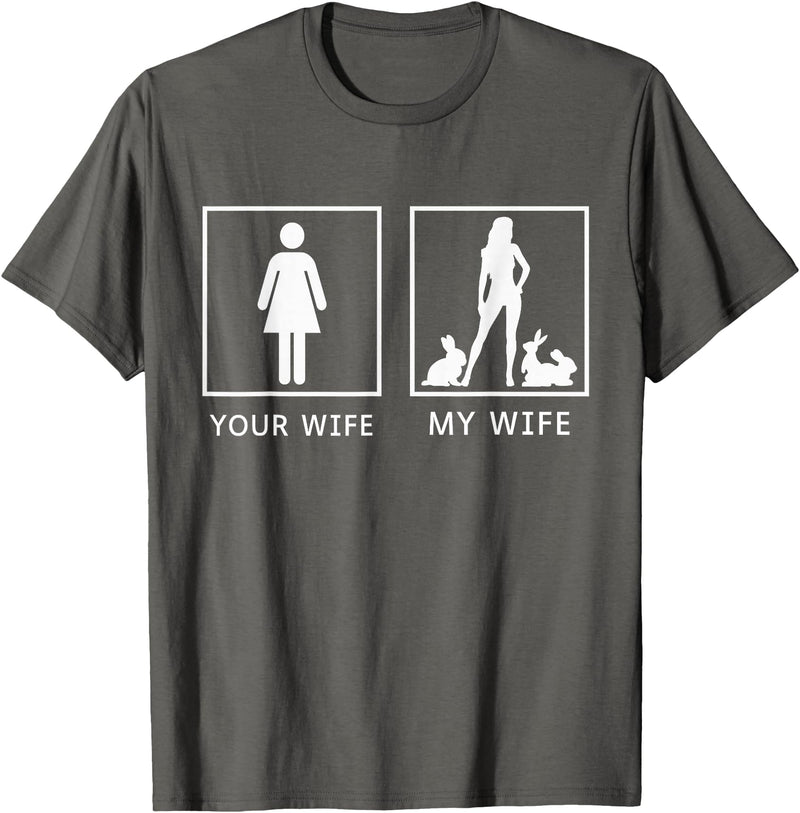 Your Wife My Wife Bunny Rabbit T-Shirt in Asphalt Grey