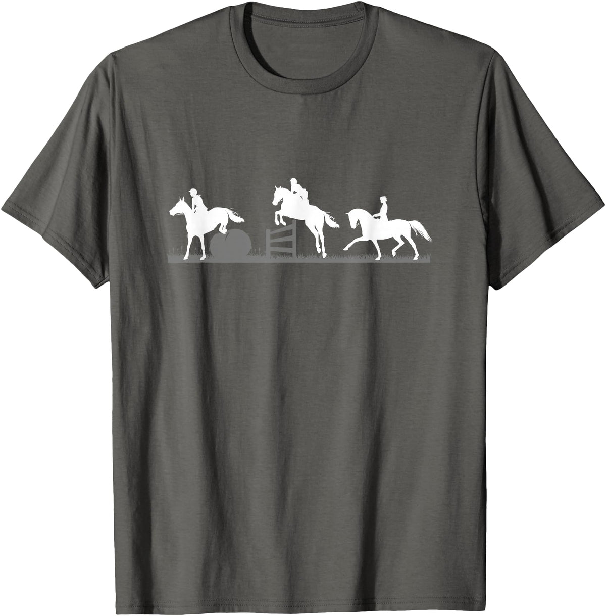 Horse Jumping and Eventing Horses Tee's Event Horses T-Shirt Horse Jumping and Dressage T-Shirt - Asphalt Grey