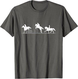 Horse Jumping and Eventing Horses Tee's Event Horses T-Shirt Horse Jumping and Dressage T-Shirt - Asphalt Grey