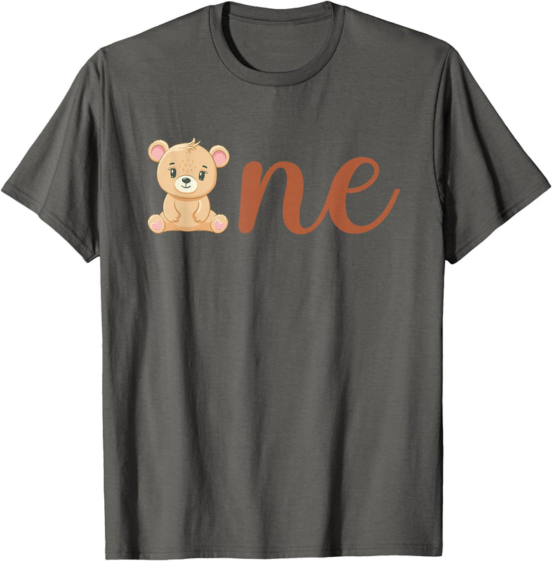 Family Birthday Bear Gifts One of The Birthday Boy Bear 1st Birthday Party Boy T-Shirt - Asphalt Grey