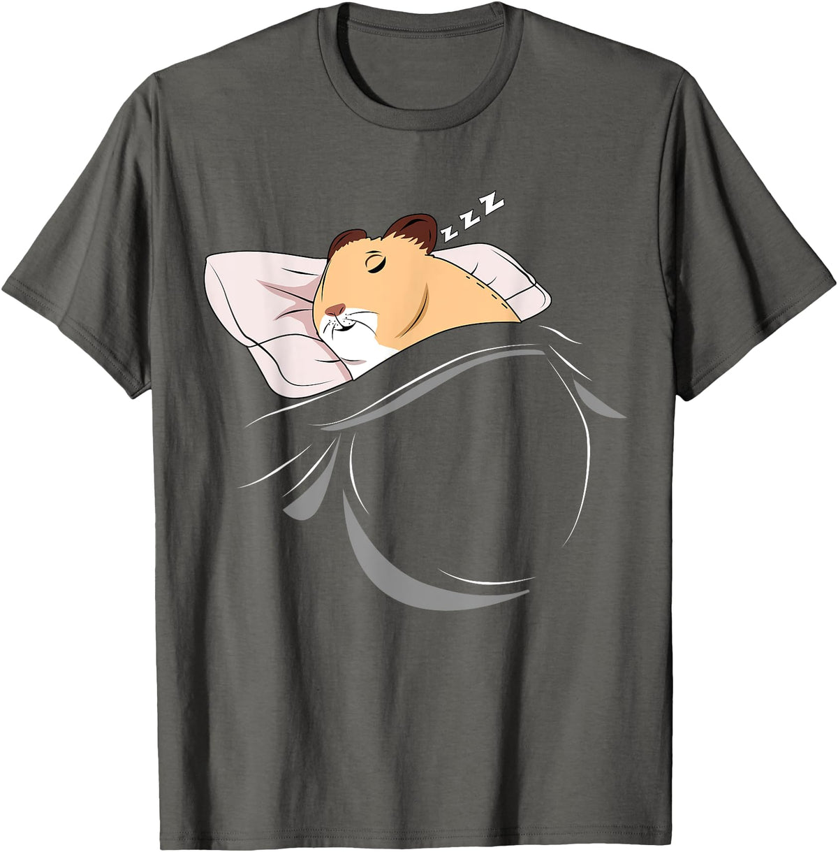 Hamster Sleeping Hammy Pajamas Nap PJs Outfit Gift Hamster T-Shirt - Asphalt Grey