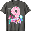 Birthday Girl Spa Squad Outfit Gifts Shop Spa Birthday Party I'm 9 Girls Makeup 9th Bday Kids Toddlers T-Shirt - Asphalt Grey