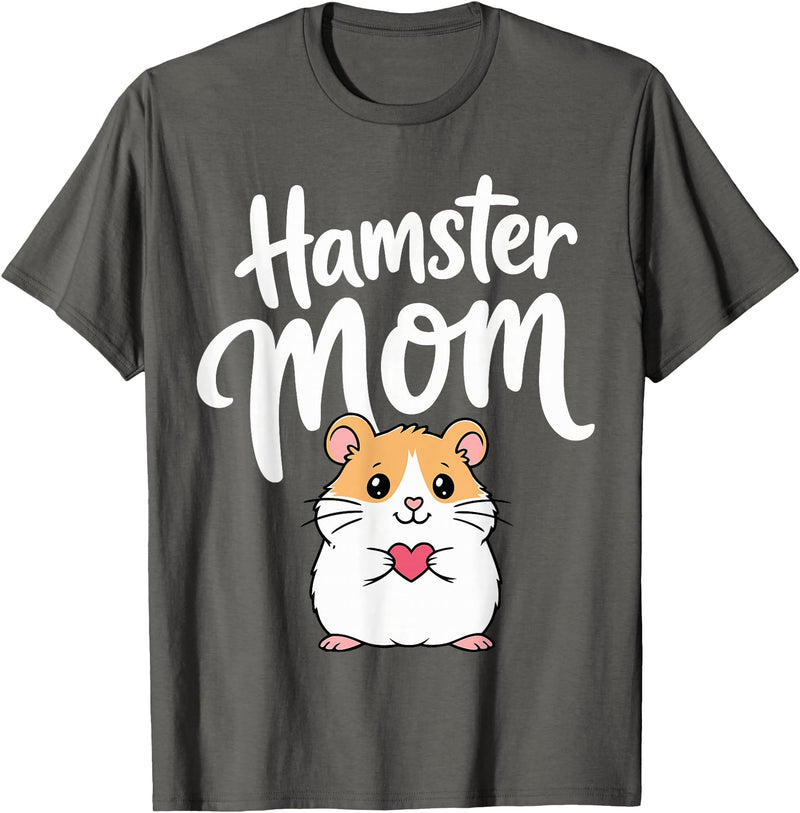 Hamster Mom Keeper Woman Girl Hamster T-Shirt - Asphalt Grey