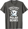 The Cute Animal Apparel Company Cute Polar Bear Lover Adults or Kids Boys Girls Polar Bears T-Shirt - Asphalt Grey