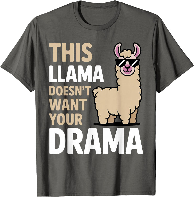 Llama Gift Llama Lover Accessories & Lama Stuff Funny Llama Design for Men Women Kids Llama Lover Llama T-Shirt - Asphalt Grey
