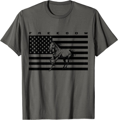 BASBO American Flag Horseback Riding Apparel - Horse T-Shirt - Straight
