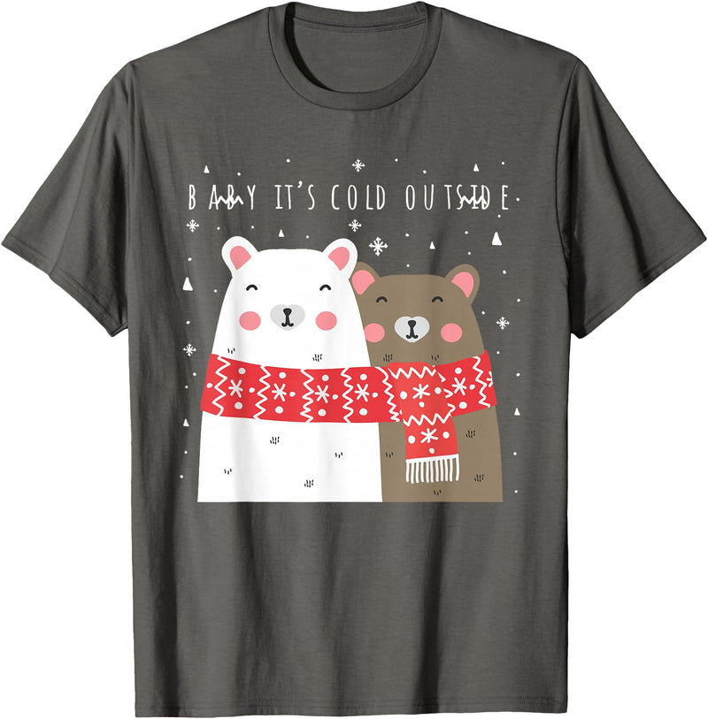 Christmas Dreamz Baby it’s cold outside, polar bears, winter Christmas theme T-Shirt - Asphalt Grey