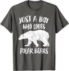 Polar Bear Lover Gift Just A Boy Who Loves Polar Bears T-Shirt Bear Lover Gift T-Shirt - Asphalt Grey