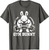 Easter Day Gym Bunny Rabbit Weightlifting Deadlift Fitness T-Shirt in Asphalt Grey