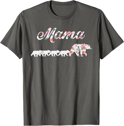 Floral Mama Bear, Mom of 4 Shirt, Mama Bear and 4 Cubs T-Shirt