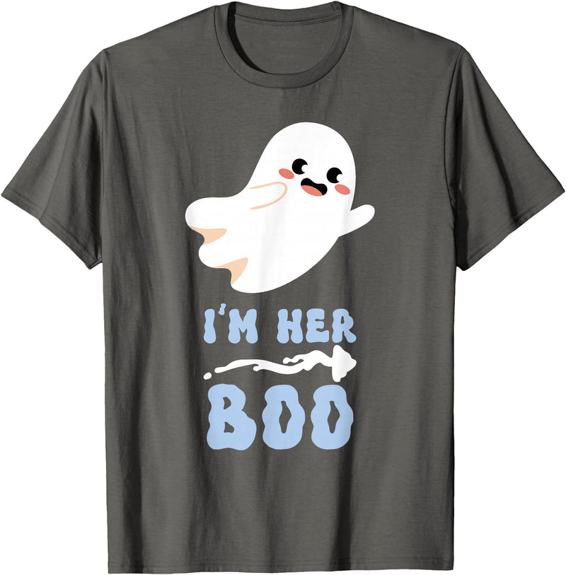 Halloween Matching Couple Costume Cute Clothing Co I'm Her Boo Halloween Matching Couple Boyfriend Husband T-Shirt - Asphalt