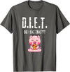 Drink Eat Enjoy Weight Gain Worry Diet Later CLR D.I.E.T. Did I Eat That Hungry Food Pig Pizza Buffet Novelty T-Shirt - Asphalt Grey
