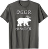 funny Beer Hunter shirt Funny Bear Deer BEER Hunting Tee Shirt T-Shirt - Asphalt Grey