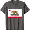 Papa Bear California Flag T-Shirt Papa Dad Bear California Flag T-Shirt - Asphalt Grey