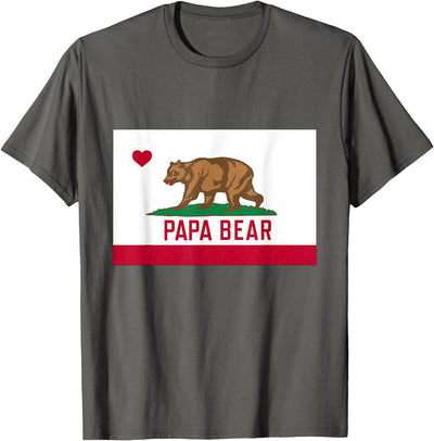 Papa Dad Bear California Flag T-Shirt