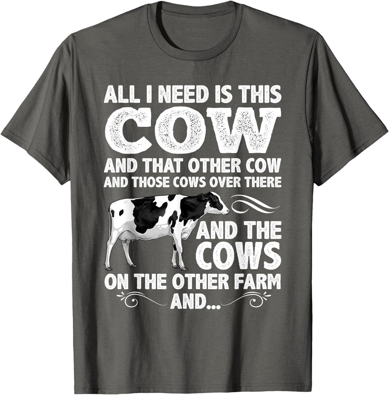 Cow Gift Cow Lover Accessories Cattle Farmer Stuff Funny Dairy Cow Design For Men Women Heifer Cattle Farmers T-Shirt -