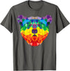 Bear Gay Pride Novelty by Ryan Co. Geometric Bear LGBT Rainbow Flag Gay Pride Men Women T-Shirt - Asphalt Grey