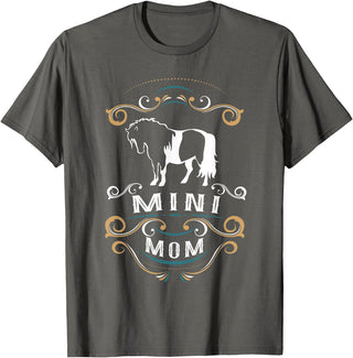 NIckerStickers Mini Mom | Trending Miniature Horse T-Shirt - Asphalt Grey