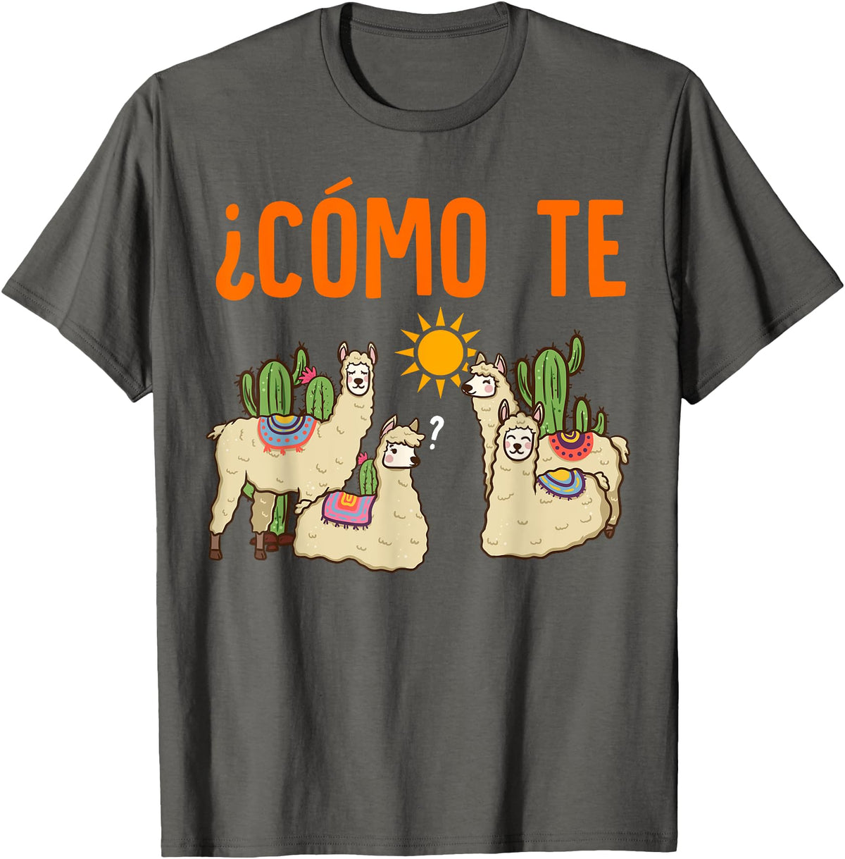 Nerd Ninja Llama Como Te LLamas Spanish Teacher Llama Gift T-Shirt for Men Women Girls Kids - Asphalt Grey