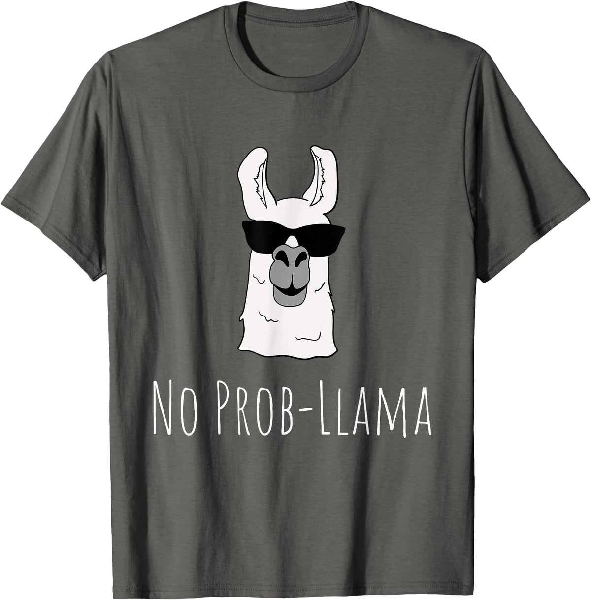 Llama Mama Apparel No Prob-Llama No Problem Cute Funny Cool Llama Alpaca Gift T-Shirt - Asphalt Grey