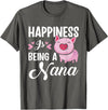 Gift For Nana Happiness Is Being A Nana Pig T-Shirt - Asphalt Grey