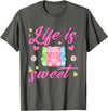 Funny gummy bear lover gummy bear candy Gummy Bear Life is Sweet Candy Gummy Bear T-Shirt - Asphalt Grey