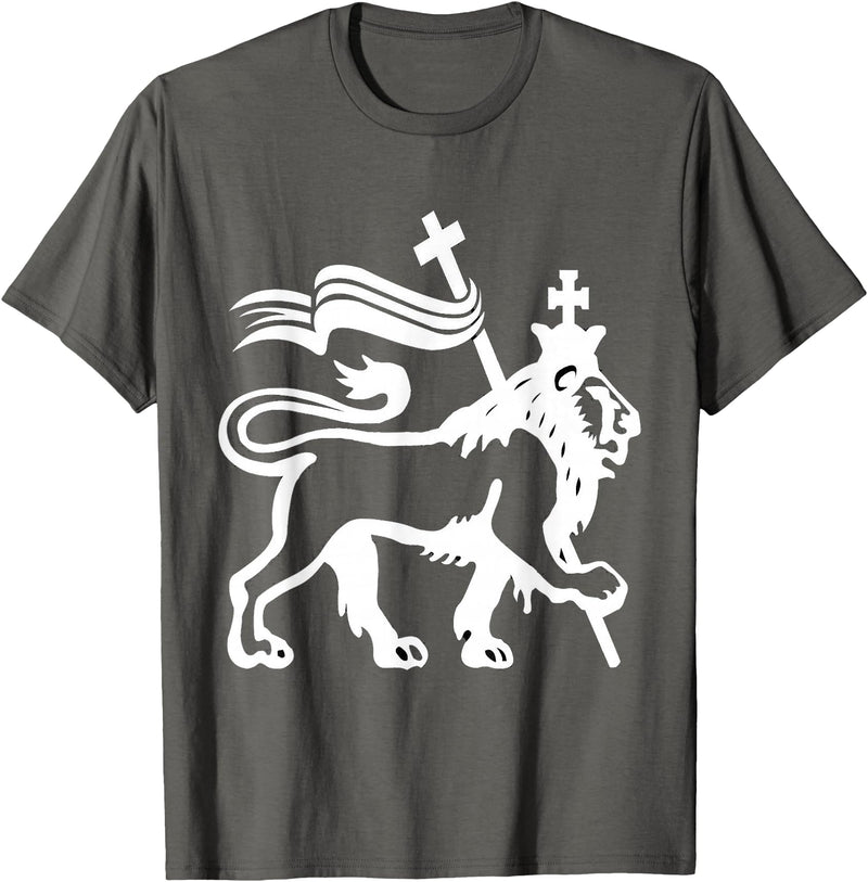 T and T Lion Christian Designs Lion Of Judah T-Shirt - Asphalt Grey