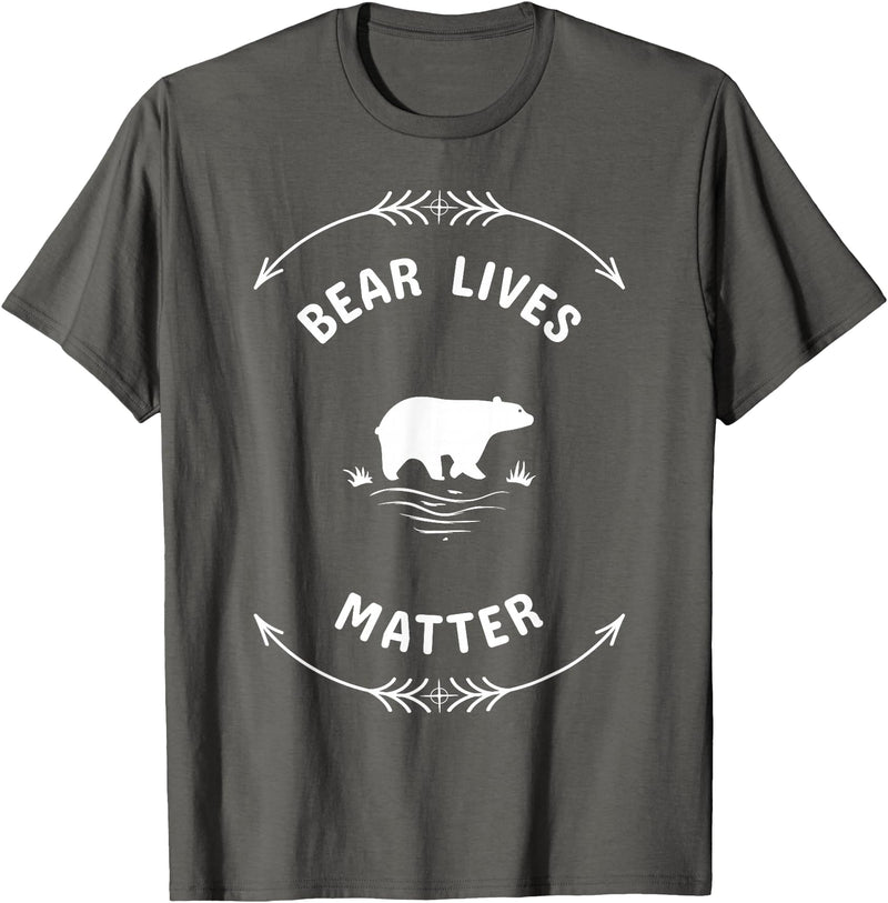 Animal Lover Save The Bears Wild Animal Tees Animal Lover Bear Lives Matter Save The Bears T-Shirt T-Shirt - Asphalt Grey