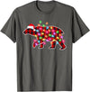 Funny Polar Bear Christmas Lights Pajamas Women Plaid Buffalo Polar Bear Christmas Pajamas Xmas Lights Women T-Shirt - Asphalt Grey