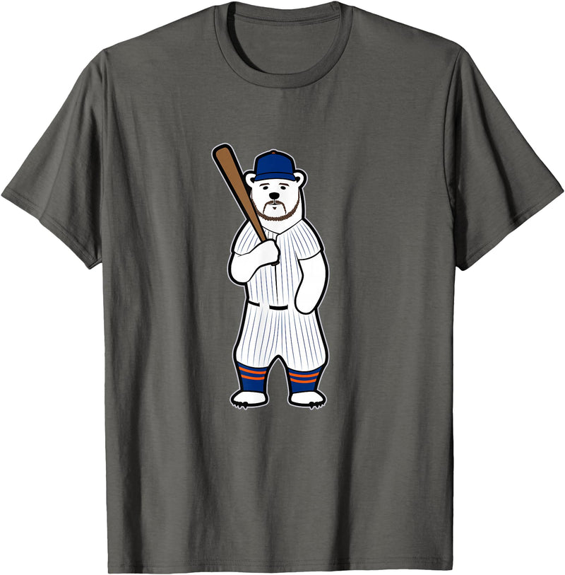 GrafixJoker Baseball Polar Bear Pete T-Shirt - Asphalt Grey