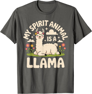 Llama Gift Llama Lover Accessories & Lama Stuff Funny Llama Art for Men Women Kids Alpaca Gag Llama Lover T-Shirt - Asphalt Grey