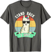 Retro Sunset Llama Spitter Joke Girls Boys Toddler Funny Llama Lover Stand Back I Spit Cute Llamas Spitting Pet T-Shirt - Asphalt Grey