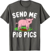 Funny Pig Farm Piggy Farmer Farming Gifts DAIMMER Send Me Pig Pics T-Shirt - Asphalt Grey