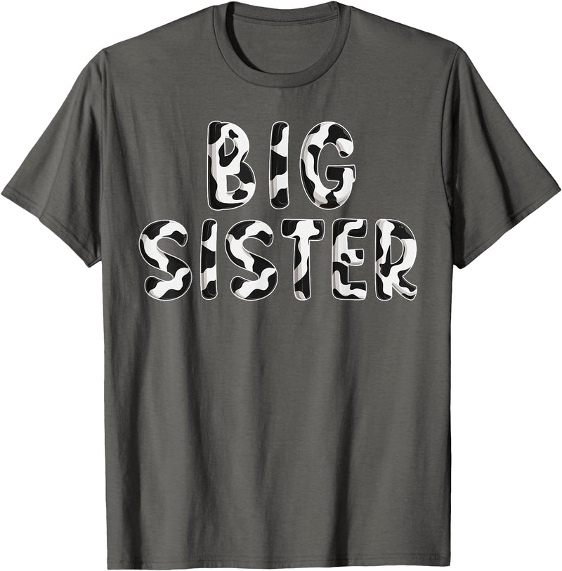 Cow Pattern Print Family Matching Birthday Shirts Cow Big Sister Birthday Family Matching Mothers Day Boy Girl T-Shirt -