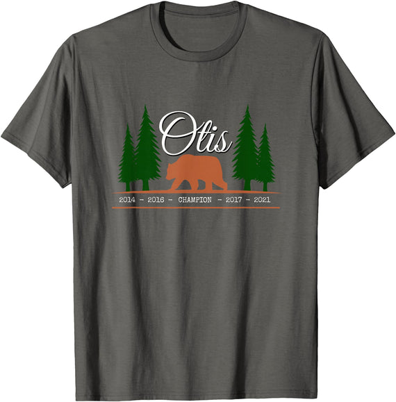 Brown Bear Lovers and Fat Grizzy Fans 2023 Otis Champion fat brown grizzly bear fan beartober week 2023 T-Shirt - Asphalt Grey