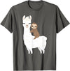 Sloth & Llama Animal Gifts Sloth Riding Llama Shirt Funny Birthday Gift for Boy, Girl T-Shirt - Asphalt Grey