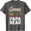 Crazy Grandpa Apparel & Gifts Fun Grandpa Animal Sunset Graphic - Grandpapa Bear T-Shirt - Asphalt Grey