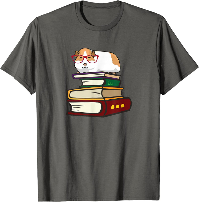 Kids Wheek Cavy Mom Gift T Shirts & Hoodies Cute Reading Books Merch Girls & Boys Guinea Pig Lover T-Shirt - Asphalt Grey