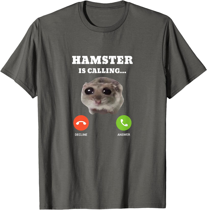Sad Hamster Meme is Calling T-Shirt - Asphalt Grey