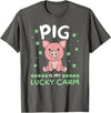 Ireland Cute Animals St. Patrick's Day Pig Is My Lucky Carm Shamrock St. Patrick's Day Pig T-Shirt - Asphalt Grey