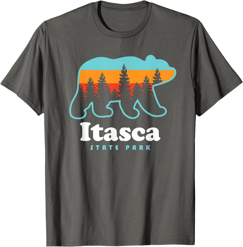 Itasca State Park Minnesota Bear T-Shirt - Asphalt Grey