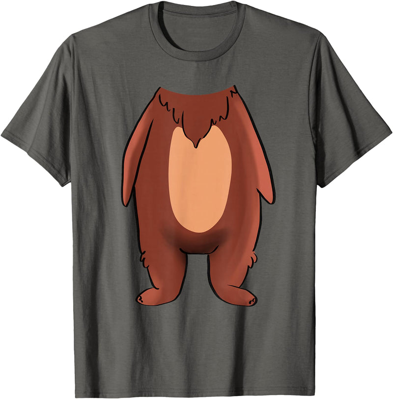The Easy Costume Idea Shop Bear Halloween Costume Shirt - Brown Grizzly Bear T-Shirt - Asphalt Grey