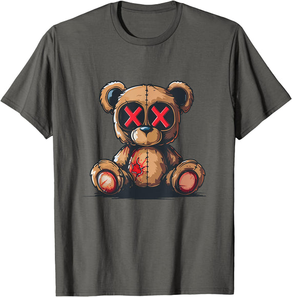 Trending Tees Stuffed Teddy Bear with X eyes T-Shirt - Asphalt Grey