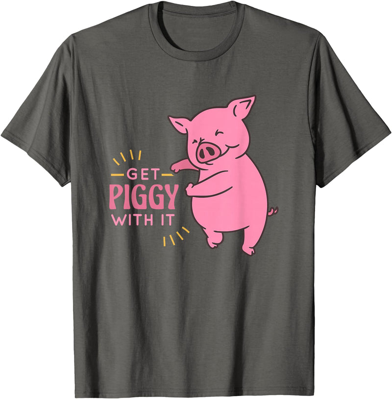 Cute Animal Pigs Clothing For Children And Adults Funny and Cute Pig Saying for Kids and Adults T-Shirt - Asphalt Grey