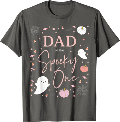 Spooky One First Birthday 1st Cute Pink Halloween Dad of The Spooky One Girl First Birthday Pink Halloween T-Shirt